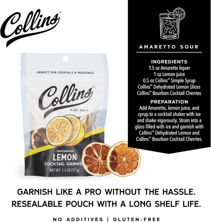 Collins Chicago Collins Dehydrated Lemon Cocktail Garnish Slices, 1.3 oz - Perfect for Cocktails & Mocktails - Image 4